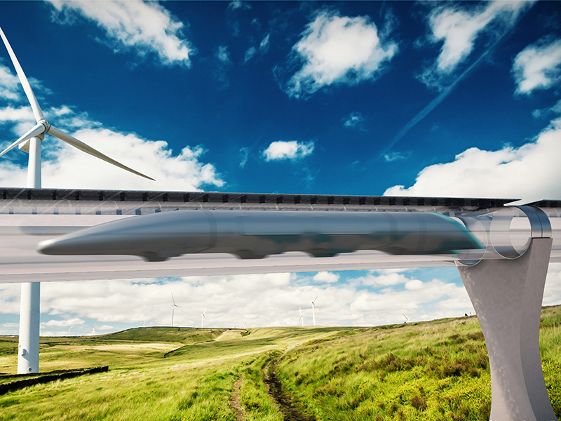 Projeto do hyperloop, o tubo que promete transportar pessoas a até 1.200 km/h.