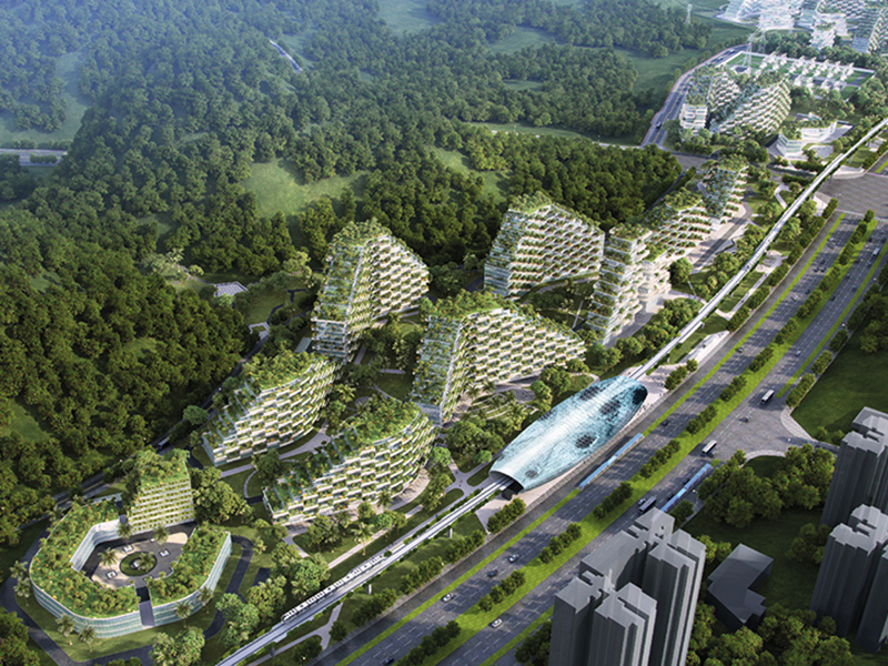 Imagem conceitual do projeto chinês "cidade floresta".