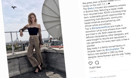 Emma Watson promove moda sustentável no Instagram