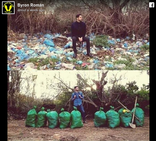Post que viralizou o "Desafio do lixo". Foto Reprodução