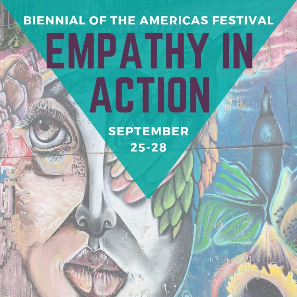Cartaz da Bienal das Américas que acontece este mês, em Denver