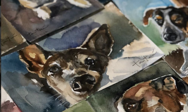 Artista transforma aquarelas em ração para ajudar animais abandonados